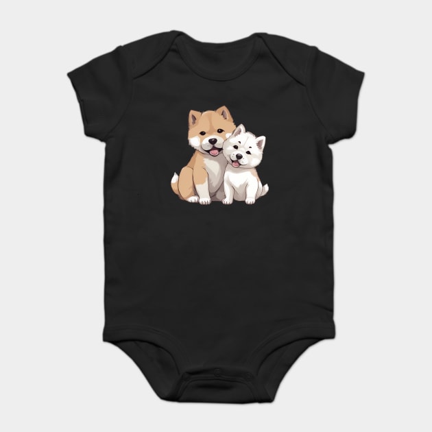 cute akita puppy Baby Bodysuit by animegirlnft